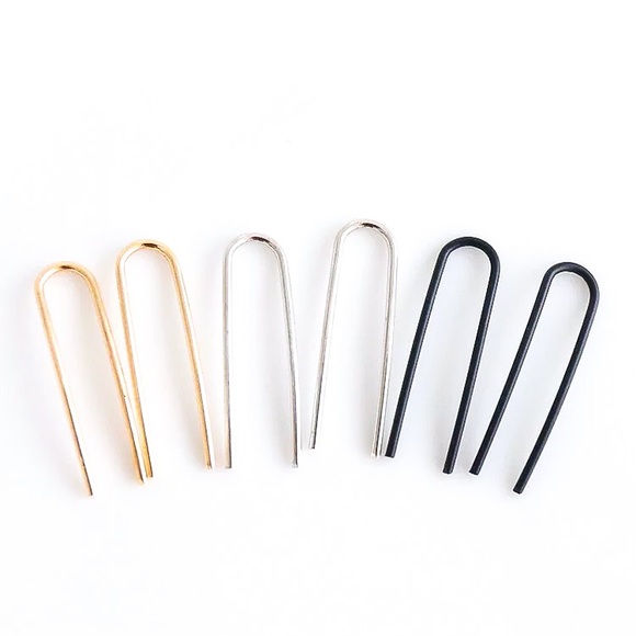 ⚜️[𝟯/$𝟭𝟴]⚜️Silver Long Bar Climber Earrings NEW - Picture 8 of 11